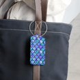 thumbnail image 6 of Square 2Pack PU Leather Mermaid Scale Blue Cruise Luggage Tag with Privacy Cover and Stainless Steel Ring - Suitable for Travel Handbags Backpacks Luggage Tags, 6 of 6