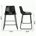 thumbnail image 6 of Bar Stools Set of 4,  Modern PU Leather Counter Height Bar Stools, Backrest & Metal Legs, Black, 6 of 7