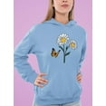 thumbnail image 2 of Butterflies And Daisies. Hoodie Women -Image by Shutterstock, Female Large, 2 of 4