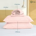 thumbnail image 3 of 900 Thread Count 4 Piece Quality Sheet Set 12 Inch Deep Pocket 100% Egyptian Cotton Color Pink Solid Size California King, 3 of 7