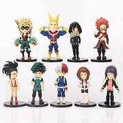 9Pcs My Hero Academia Anime Figure 3.9inch Set Figure Statue Anime Collection Figurine Doll Toys Theme Party Supplies - Children's Birthday Cake Decoration