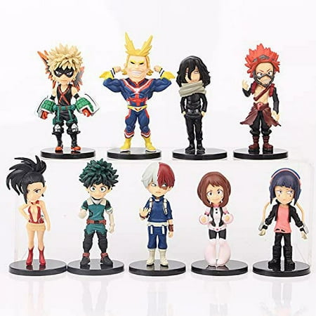 9Pcs My Hero Academia Anime Figure 3.9inch Set Figure Statue Anime Collection Figurine Doll Toys Theme Party Supplies - Children's Birthday Cake Decoration