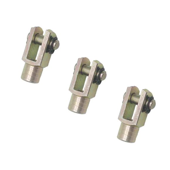 COMOK Bronze Tone 5mm Female Thread Metal Y Joint Pneumatic Air Cylinder Piston Rod Clevis for Foot Mounting Work 3Pcs