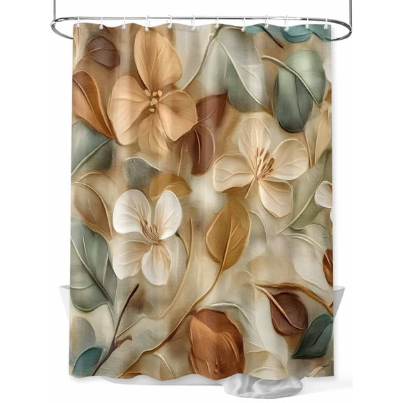 nqOlkjepod Floral Shower Curtain, Waterproof Shower Curtains for Bathroom, Modern Abstract Art Farmhouse Washable Fabric Bathtub Curtain Set Bath Decor with 12 Hooks 48"x72"