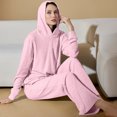 thumbnail image 5 of Aobny Cozy Womens Pjs Set Sleepwear Pink 2 Piece Cooling Solid Hoodies & Pants Juniors Pjs Set, 5 of 7