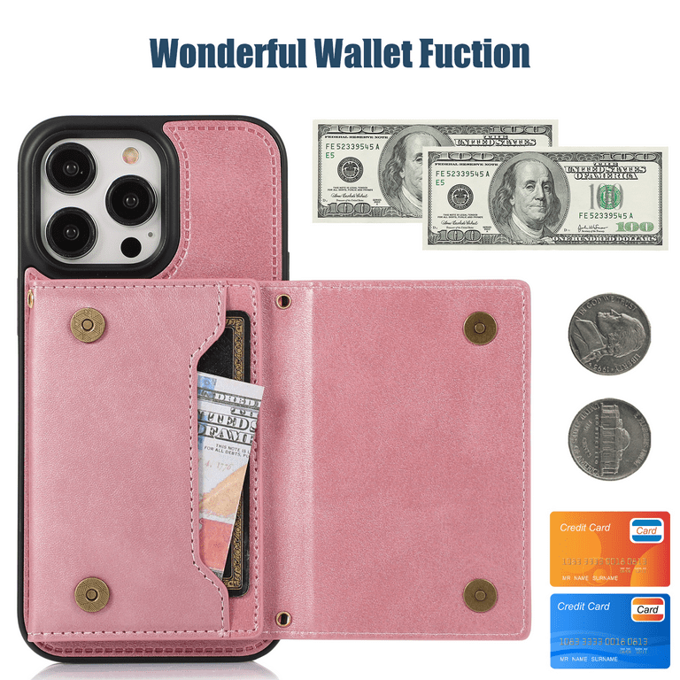 Mantto Wallet Crossbody Case for iPhone 13 Pro Max, Magnetic Flip