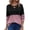 A-Pink, variant on Women's Color Block Long Sleeved Blouse V-Neck Loose Pullover Soft Knit Casual Sweatshirt Top for Fall Winter Daily Wear A-Wine S