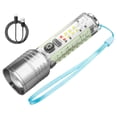 thumbnail image 1 of Linterna recargable de haz blanco, 520 lm, largo alcance, USB tipo C, cordón, material metálico compacto, para senderismo, acampada y emergencias al aire libre, 1 of 8