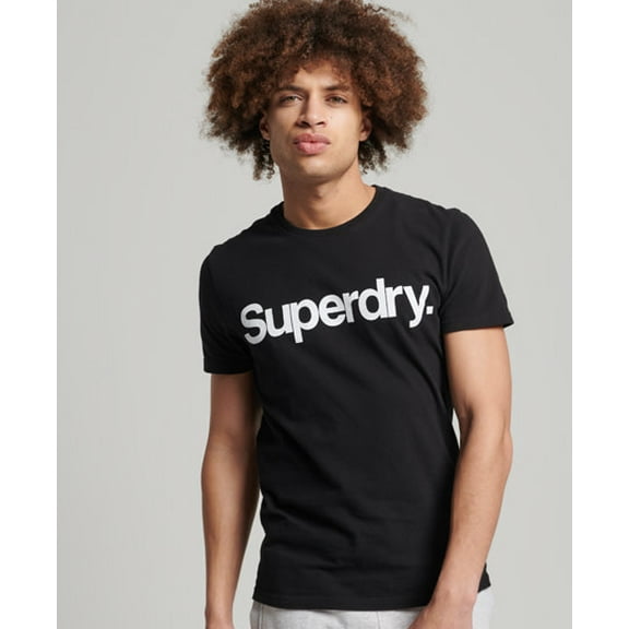 Superdry Mens Organic Cotton Graphic Logo T-Shirt Black Size Small