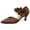 coffee color, variant on Ladies' low-heeled kitten-heeled formal shoes, comfortable closed-toe design with flowers, slip-on, suitable for formal gatherings, high-heeled shoe style