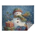 thumbnail image 2 of Fluorescent Cover blanket 70x55 inch frannel blanket Office nap blanket Camping blanket Bedding travel blanket Glow blanket Christmas Snowman Cute, 2 of 8