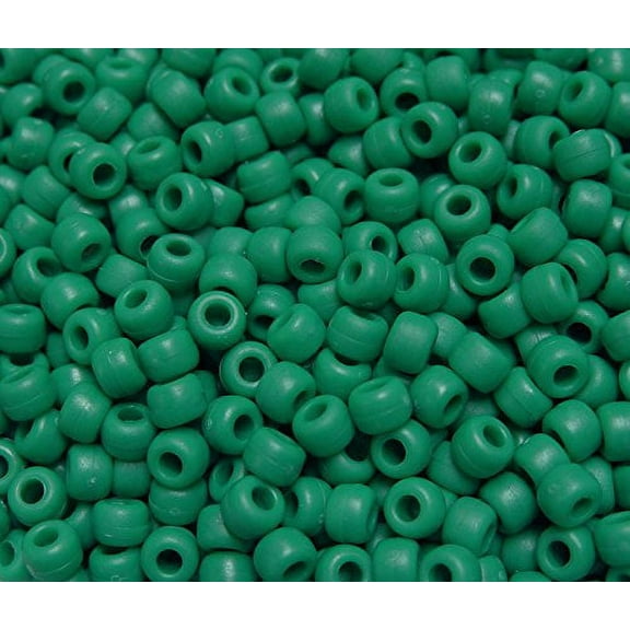 JOLLY STORE Crafts Flat Green 9x6mm Pony Beads, Made in USA, 500pcs