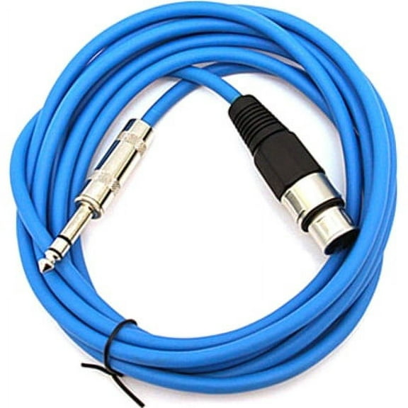 Seismic Audio SATRXL-F10, Blue 10' XLR Female to TRS Patch Cable