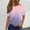 Light Purple, variant on Short Sleeve Gradient Color Print Blouses for Women Lightweight Round Neck T-Shirts Fashion Casual Summer Tops