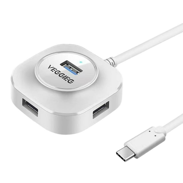 lionlar 4 Ports USB Hub Multiport Splitter Adapter Expansion for PC Laptop Desktop.0 .0 white 1m