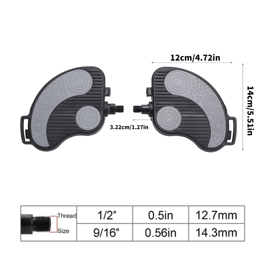Leg Training Fitness Device Footboard Exercise Bike Pedals with Strap Stationary Recumbent Bike Pedals for Homes Workout