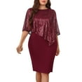 thumbnail image 2 of Maean Plus Size Dress for Women Sparkly Prom Party Dress Sequin Slim Wedding Fashion Midi Dresses L-5XL, 2 of 4