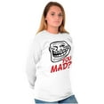 thumbnail image 3 of Troll Face You Mad Trollface Meme Unisex Plus Size Long Sleeve Tee Shirt Brisco Brands 3X, 3 of 5