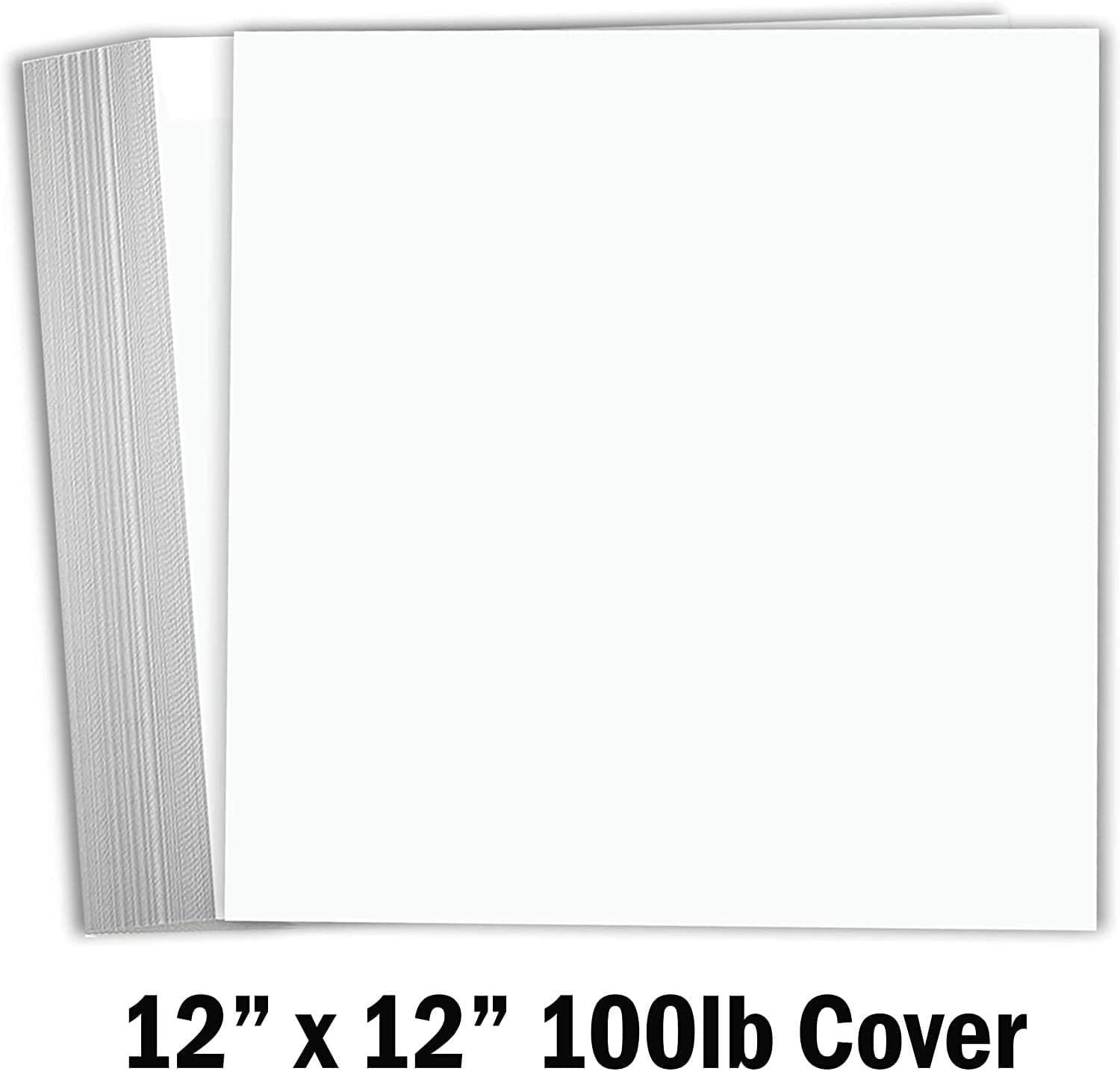 Hamilco White Cardstock Scrapbook Paper 12x12 Heavy Weight 100 lb Cover Card Stock  50 Pack Bright