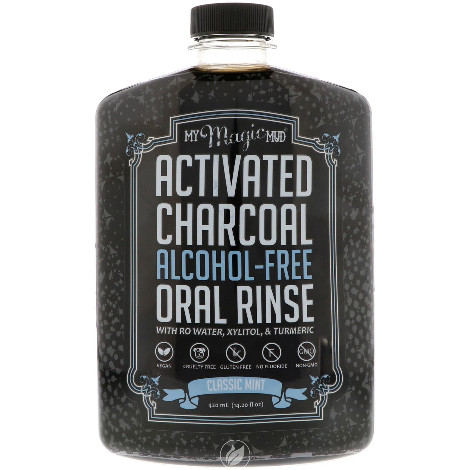 My Magic Mud Activated Charcoal Oral Rinse Classic Mint 14.2 Ounce