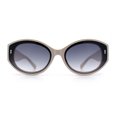 thumbnail image 5 of Womens Mod Fashion Thick Arm Inset Lens Large Oval Plastic Sunglasses Ivory - Smoke, 5 of 8