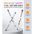 thumbnail image 2 of MelodySusie 3Pcs Nail Art Brush Set, Sizes 8 10 14 for Acrylic Application and Powder Extension, Zebra, 2 of 8