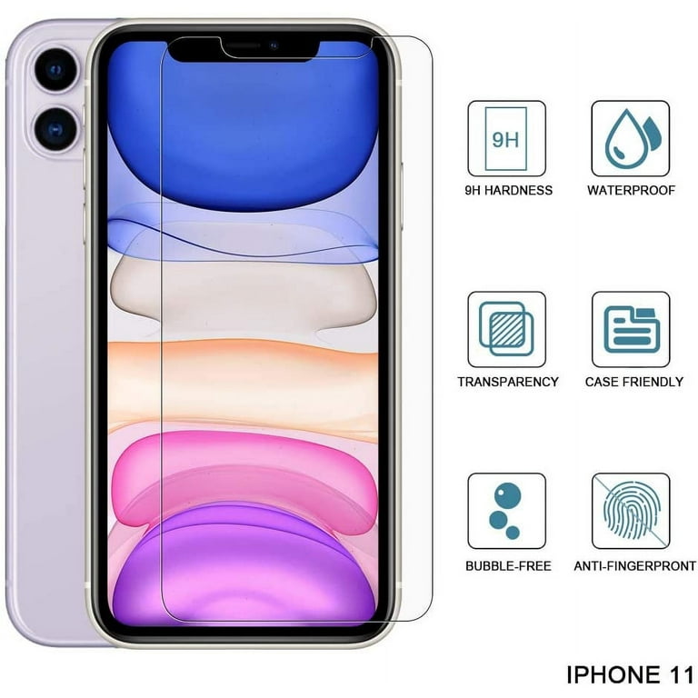 Basics Full Coverage Tempered Glass Screen Protector for iPhone XR and iPhone 11, 6.1 Inches/15.49 cm (Pack of 2)