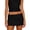 Black, variant on Women's Fashion Sexy Y2K Bodycon Solid Color Micro Mini Skirt Brown M
