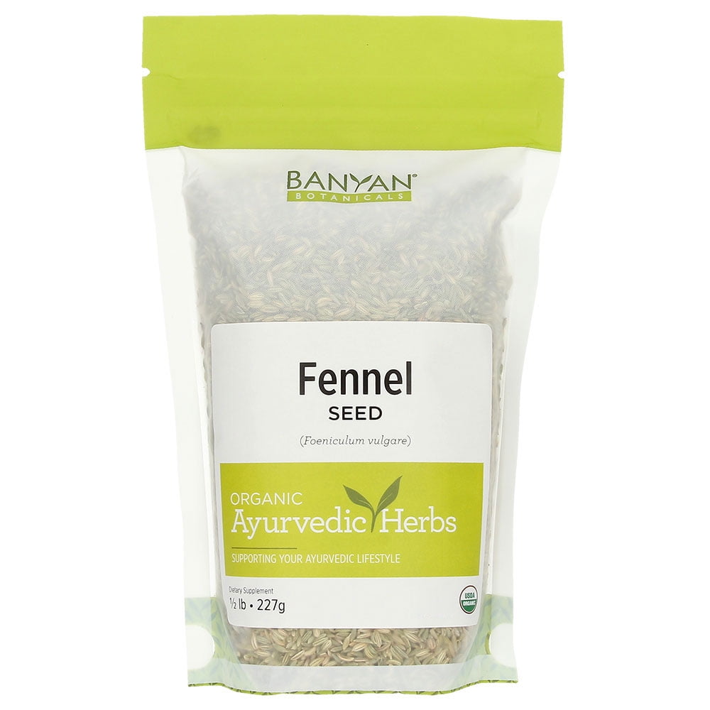 Banyan Botanicals Whole Fennel Seed USDA Organic, 1/2 lb Foeniculum vulgare Spice & Herbal