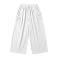 thumbnail image 2 of JUSLIO Womens Pants Linen Pleated with Pockets Loose Casual Drawstring Stretchy Straight Pants, 2 of 6