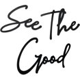 thumbnail image 1 of See The Good Wall Decor Arte de pared de metal See The Good Decoración de pared de sala de estar grande Arte de pared de metal negro para oficina Letreros modernos para decoración de pared del hogar, 1 of 8