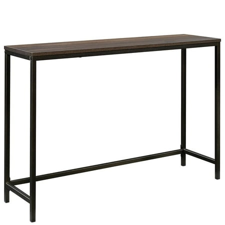 Oak Set Console Table - Sauder North Avenue Console Table in Smoked Oak and Black