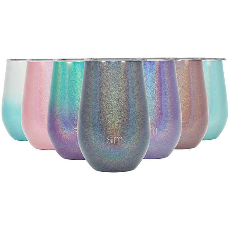 Simple Modern Spirit 12oz Wine Tumbler Glass with Lid - Vacuum Coffee Mug  Stemless Cup 18/8 Stainless Steel Shimmer: Blue Moonstone 