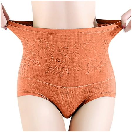 Women s Briefs Panties Pure Cotton High Waist Tummy Control Panties Lace Rose Jacquard Women s Panties Multi-Piece Set