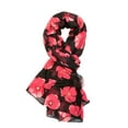 thumbnail image 2 of Wrapables® Lightweight Poppy Floral Print Long Scarf, Black, 2 of 6