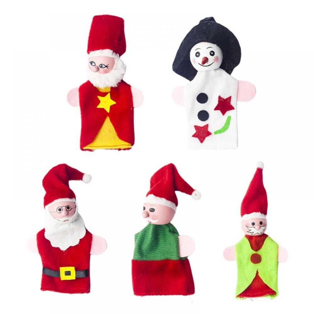 5 Pieces Christmas Finger Puppets Colorful Finger Hands Party Toys Characters Finger Puppets for