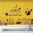 thumbnail image 2 of Billuyoard Adhesivo de pared con patrón de comida feliz, calcomanía para comedor, pan, vinilo, autoadhesivo, arte DIY, TV, cocina, calcomanías, Decoración del hogar Billuyoard HA075204-00, 2 of 6
