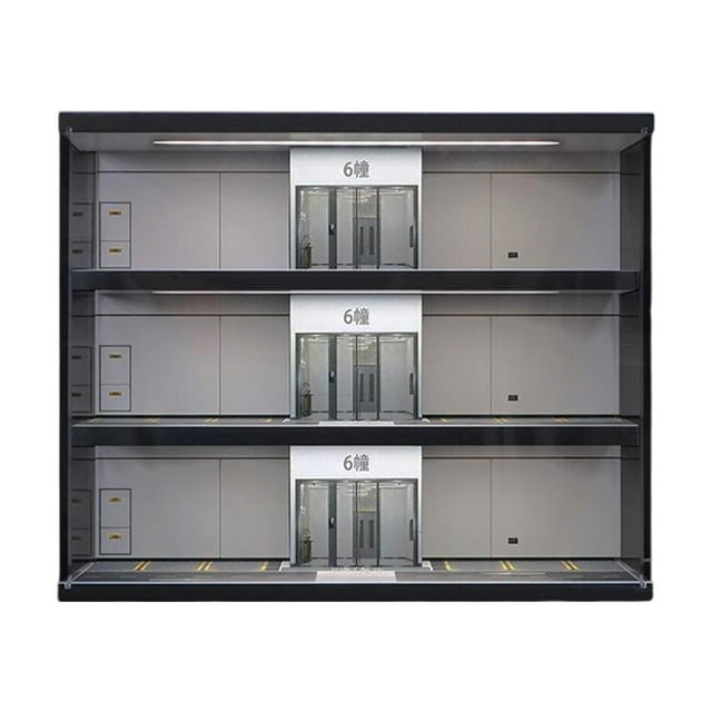 1/64 Scale Parking Lot Display Case with Light Protection for Action Figures