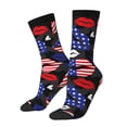 thumbnail image 1 of Fotbe American With Lips Calcetas Largas con Estampado para Hombre y Mujer – Calcetas de Compresión Transpirables y Elásticas, Viajar y Uso Diario Talla 5-11, 1 of 6