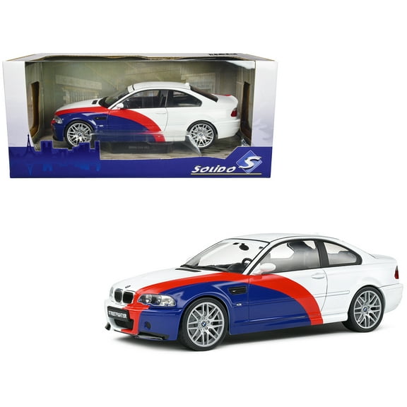 2000 BMW E46 M3 "Streetfighter" White with Blue and Red Graphics 1/18 Diecast Model Car by Solido
