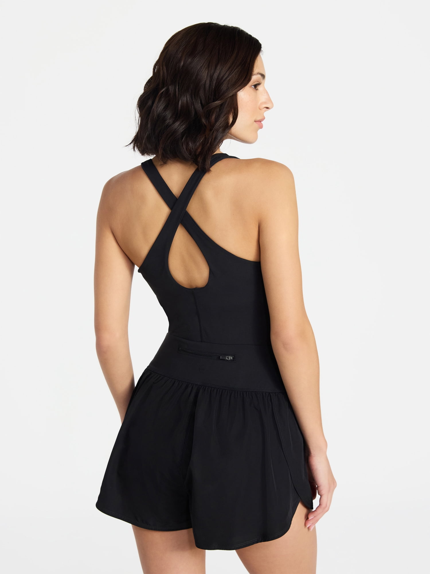 Avia Women's Cross Back Active Buttersoft Romper, Sizes XS-4X