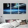 thumbnail image 3 of Shangniulu Space View From Earth Space Canvas Wall Art Landscape Modern Decor Canvas Wall Art Painting Decor Abstract Canvas for Living Room Bedroom Decor (12x16inch), 3 of 4