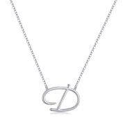 AUNOOL Initial Necklaces for Women 14K Gold Plated Cursive Letter Pendant Necklace for Women Graduation Jewelry Gifts