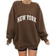 thumbnail image 1 of Gibobby Sudadera oversize mujer Sudaderas de gran tamaño para mujer estilo casual de manga larga ajuste relajado color sólido cuello redondo túnica(Café,XG), 1 of 4