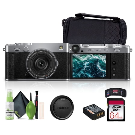 FUJIFILM X-E5 Mirrorless Digital Camera with XF 23mm f/2.8 Lens (silver), Bundle