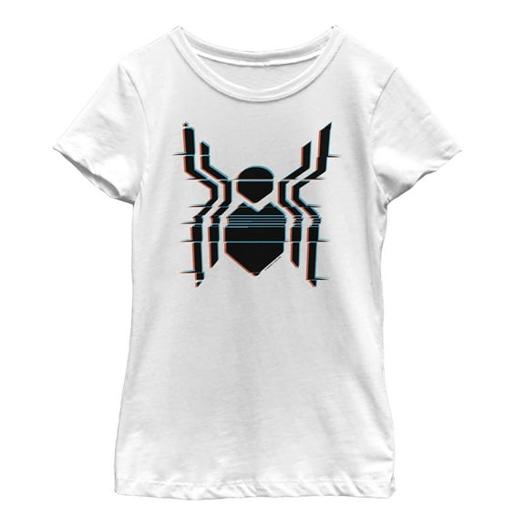 Girl's Marvel Spider-Man: Far From Home Glitch Logo  Graphic Tee White Medium