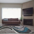 thumbnail image 2 of Spirals Abstract Pattern Area Rug Carpet in Black Grey Blue, 7x10 (6'5" x 9'5", 200cm x 290cm), 2 of 5