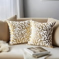 thumbnail image 2 of Unique Bargains Set of 2 Pillow Covers with Bronzing Print for Couch Gold-Tree Branch, 2 of 6