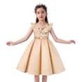 thumbnail image 2 of Kids Girl Dresses Beige Dress Sleeveless Special Occasion Dress Dress up Clothes for Girls 5-6 Years, 2 of 4