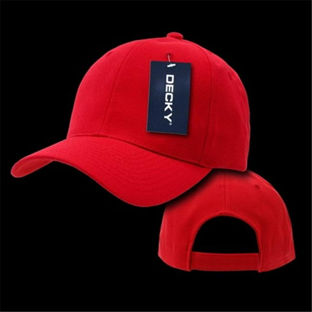 Decky 207-RED Casquette de Baseball de Luxe, Rouge